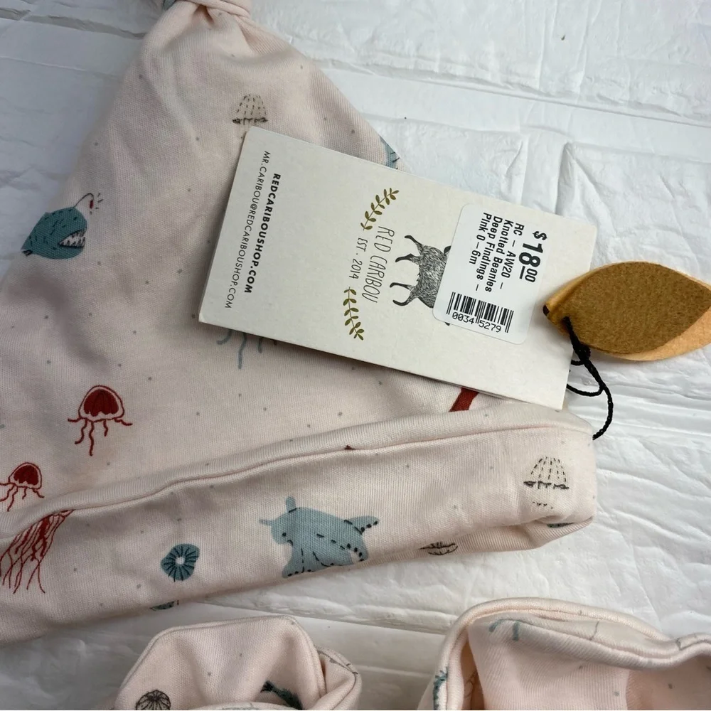 New Red Caribou & Rabbit Ladders Baby Accessories, Gifts, Booties, Beanie